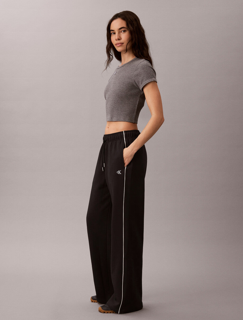 Calvin Klein Jeans Monogram Terry Contrast Piping Pants