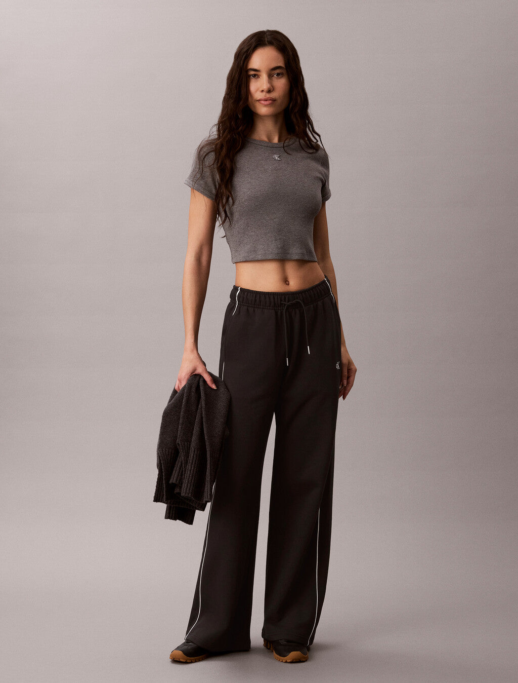 Calvin Klein Jeans Monogram Terry Contrast Piping Pants