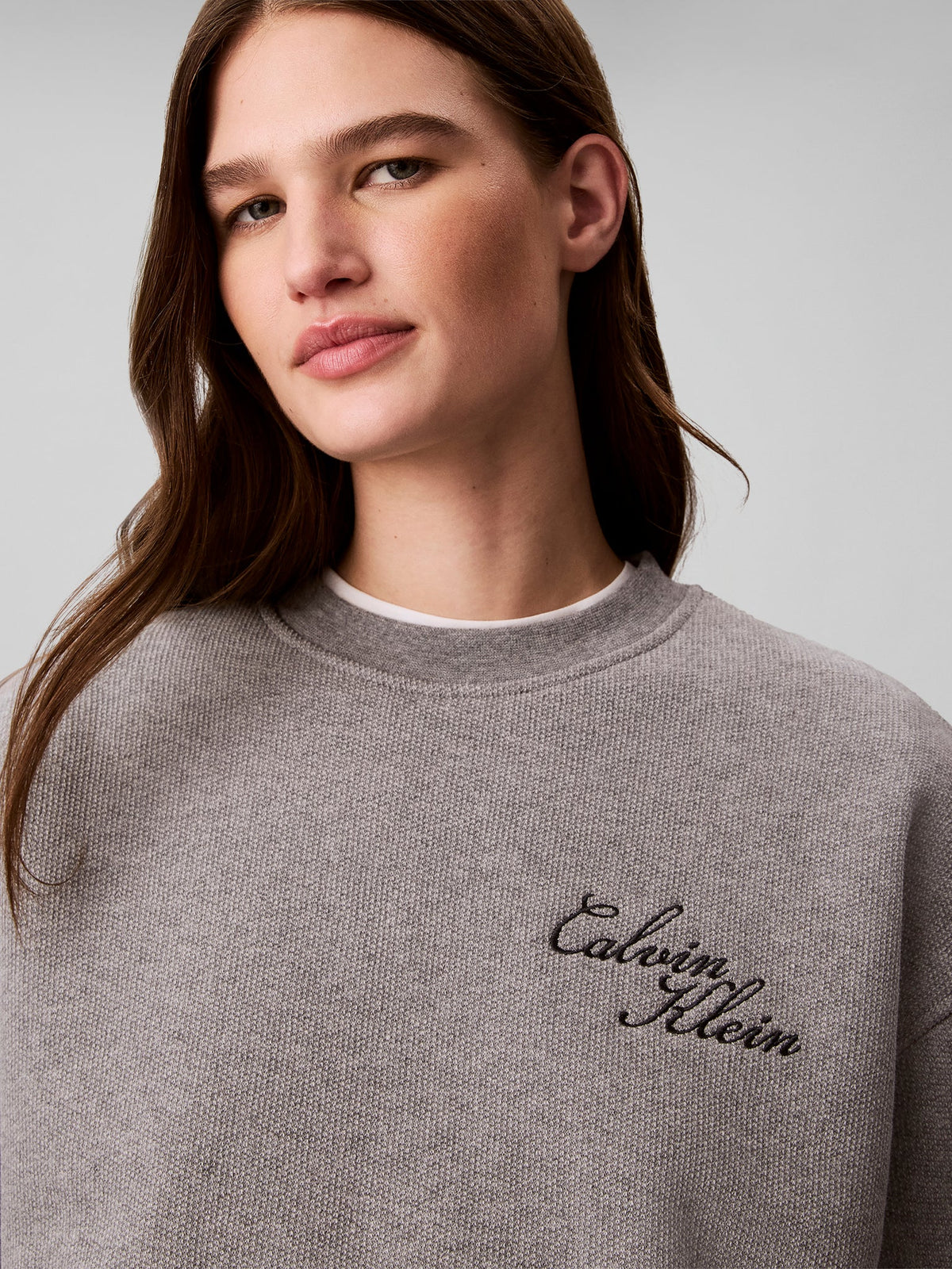 Calvin Klein Jeans Ls Textured Fleece Crewneck