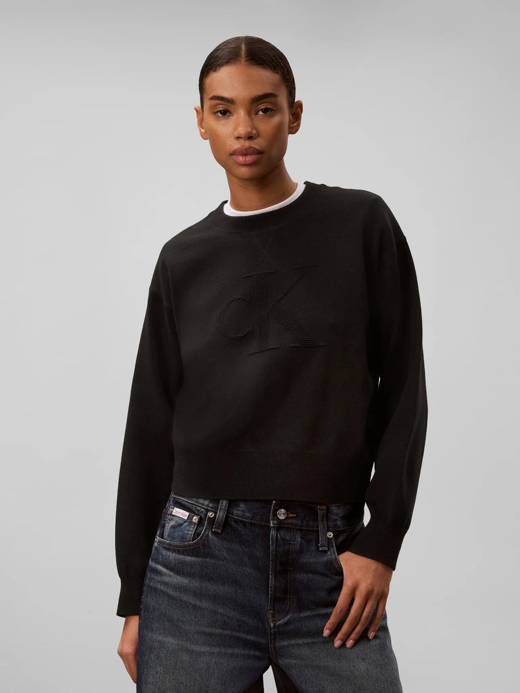 Calvin Klein Jeans Logo Ottoman Ls Pullover