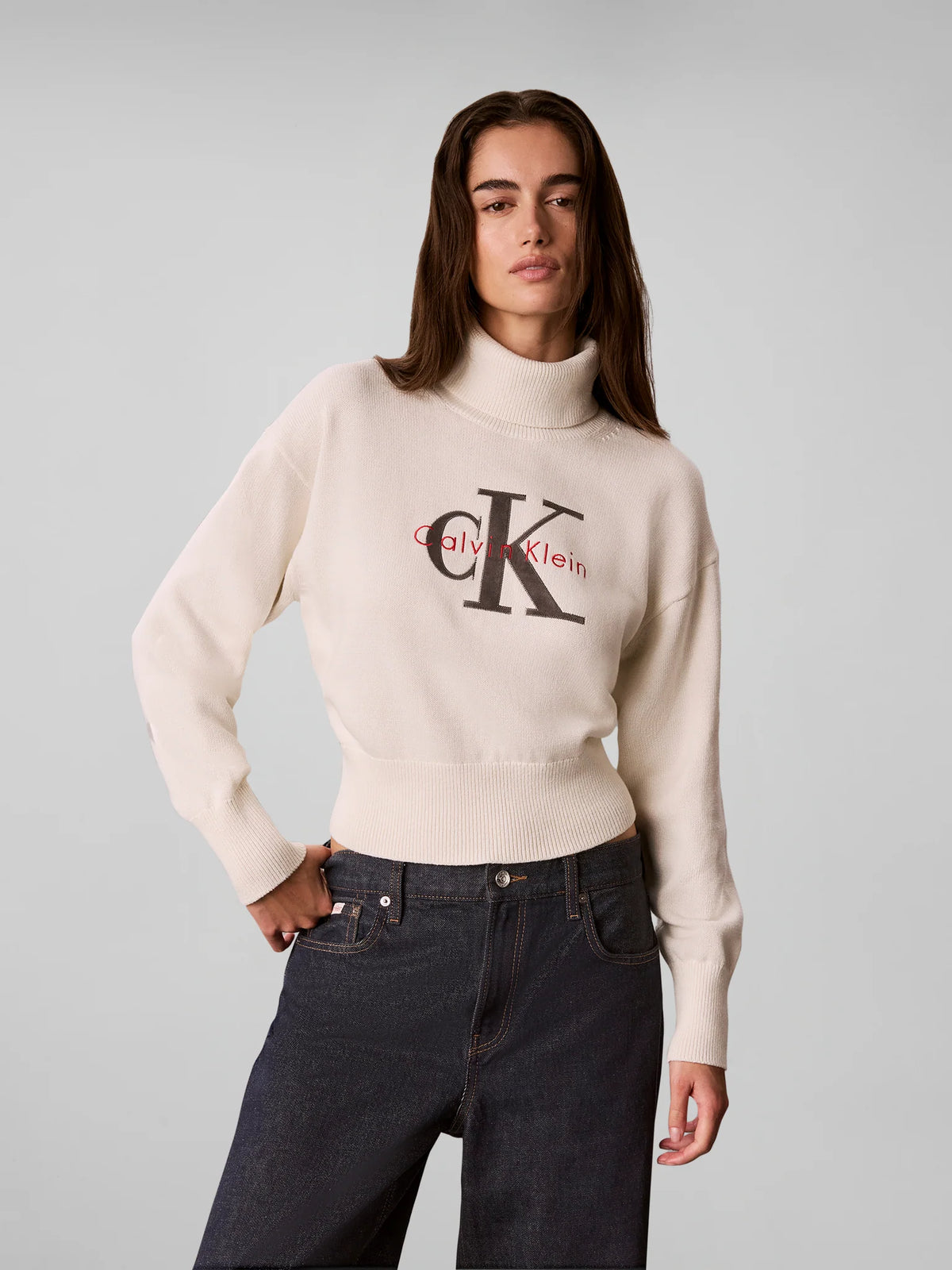 Calvin Klein Jeans Ls Logo Tneck Pullover