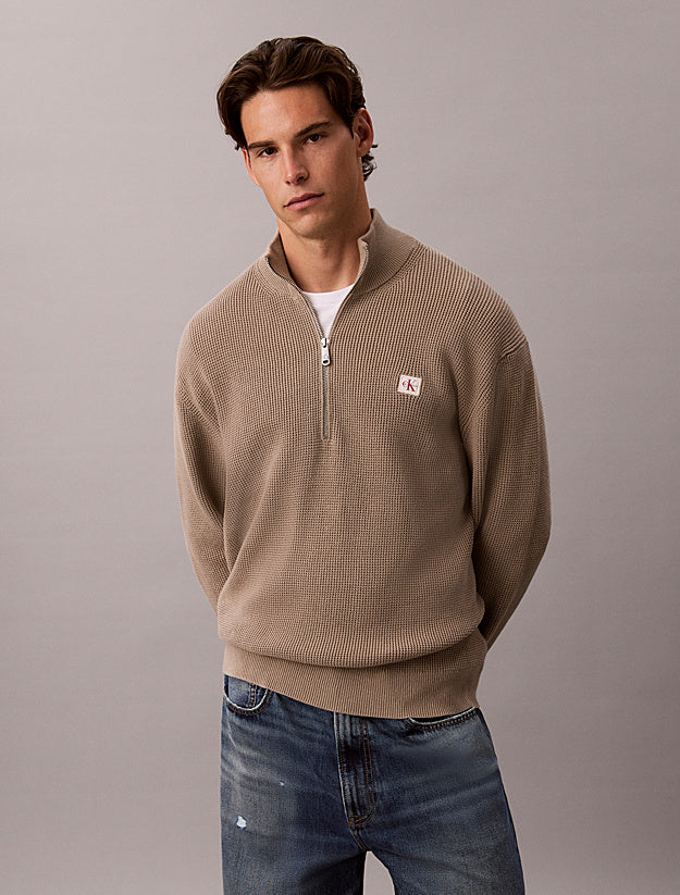 Calvin Klein Jeans Cotton Waffle Half-Zip