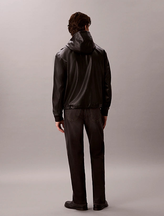Calvin Klein Jeans Faux Leather Hooded Jacket