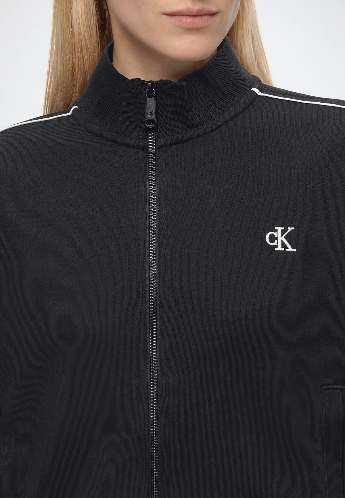 Calvin Klein Jeans Monogram Terry Contrast Piping Hoodie