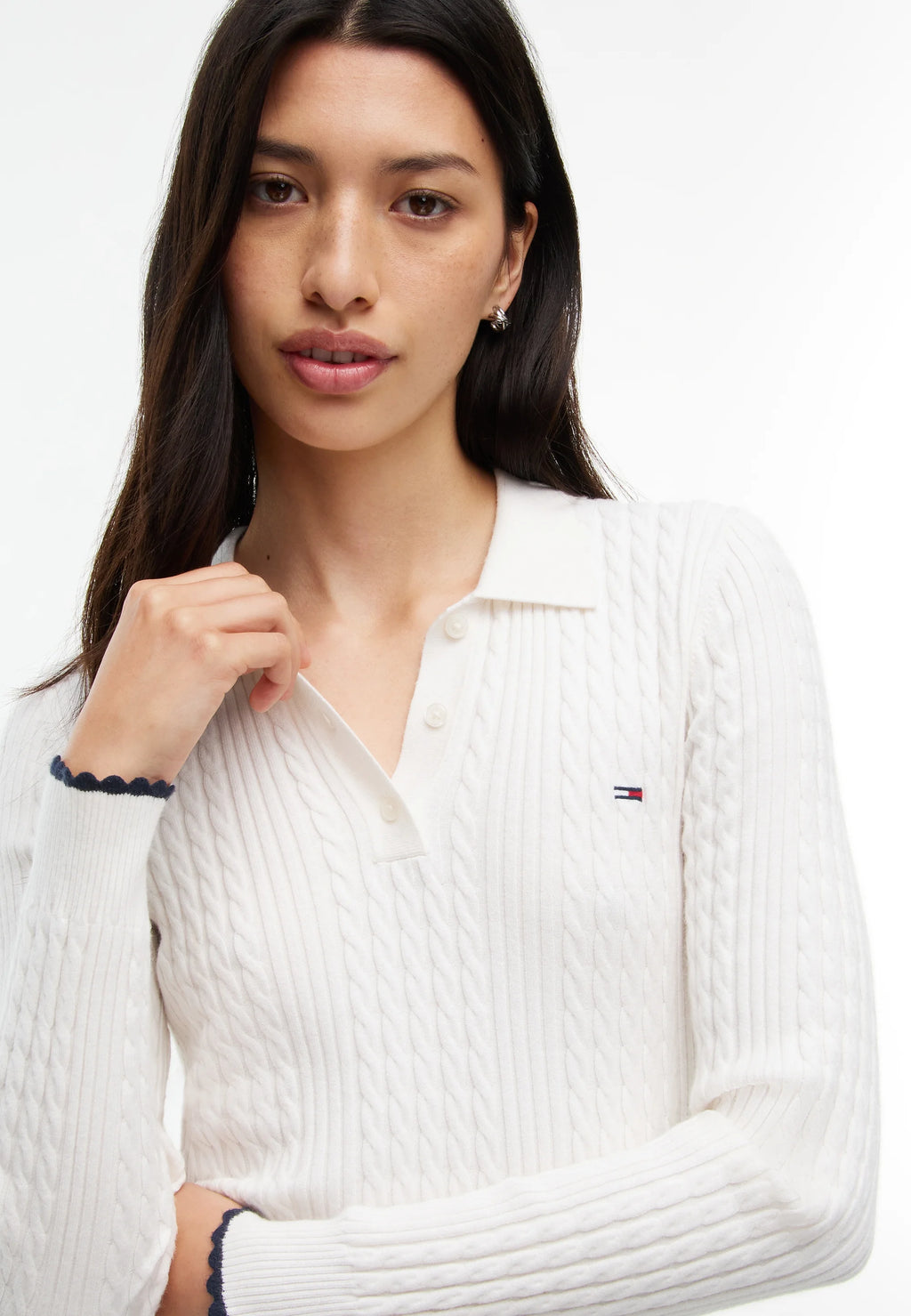 Tommy Jeans Micro Cable Polo Sweater