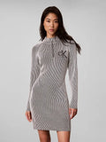Calvin Klein Jeans Bicolor Rib Zip Up Dress