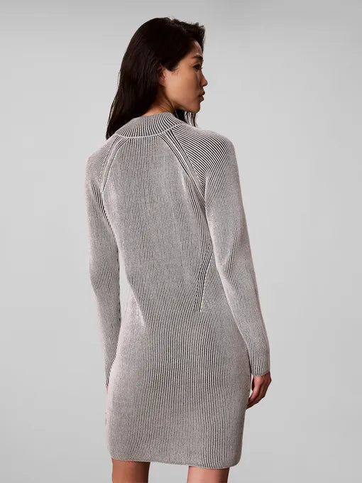 Calvin Klein Jeans Bicolor Rib Zip Up Dress