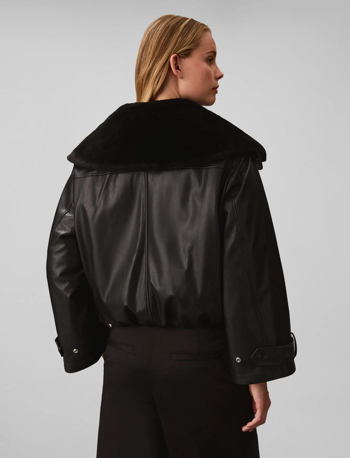 Calvin Klein Jeans Faux Leather Bomber Jacket