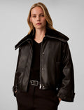 Calvin Klein Jeans Faux Leather Bomber Jacket