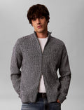 Calvin Klein Jeans Vertical Texture Cotton Full-Zip Sweater