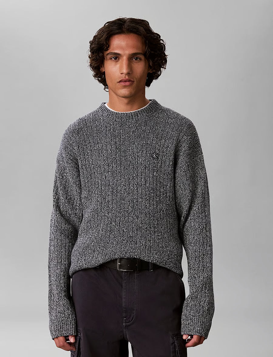 Calvin Klein Jeans Vertical Rib Cotton Crewneck