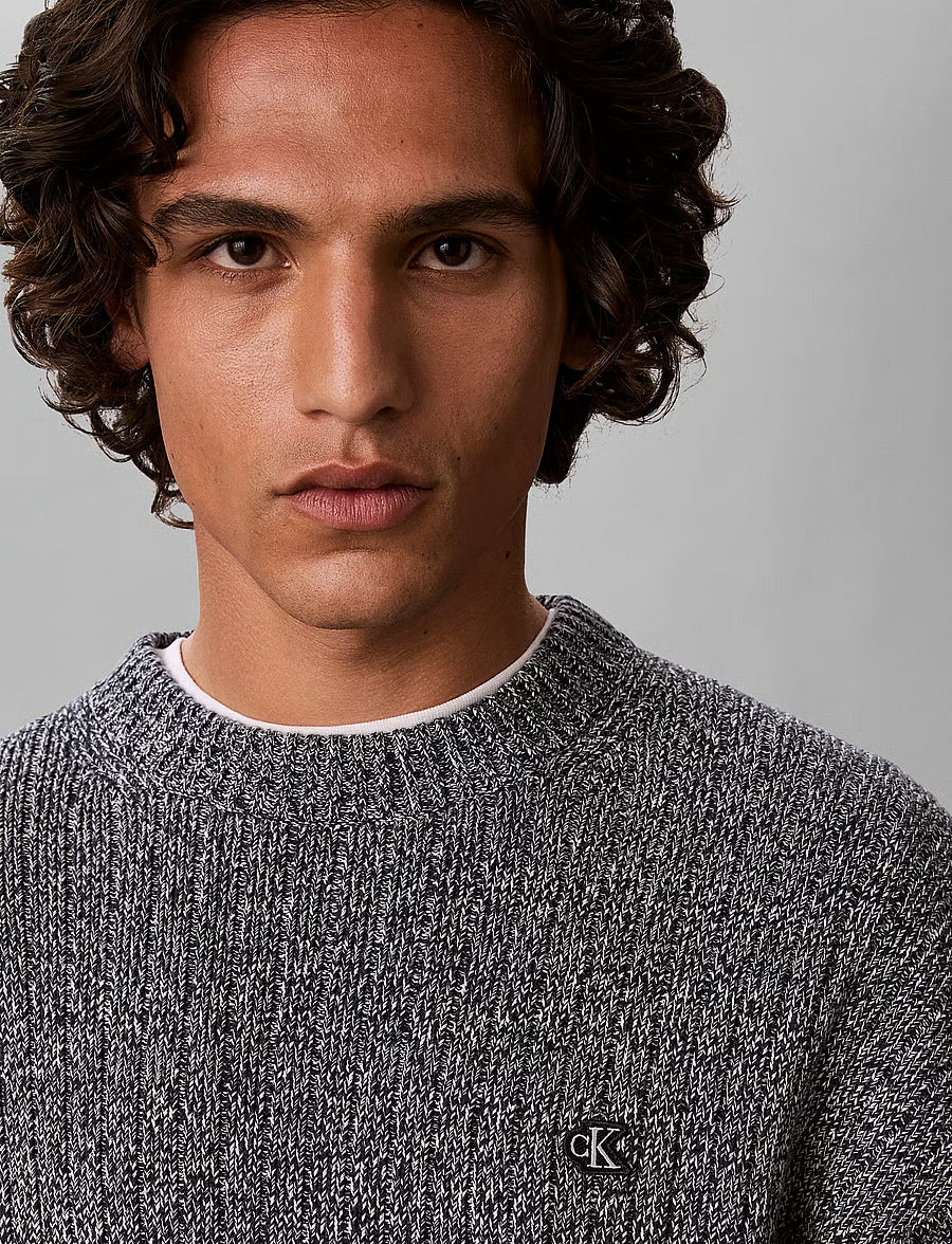 Calvin Klein Jeans Vertical Rib Cotton Crewneck