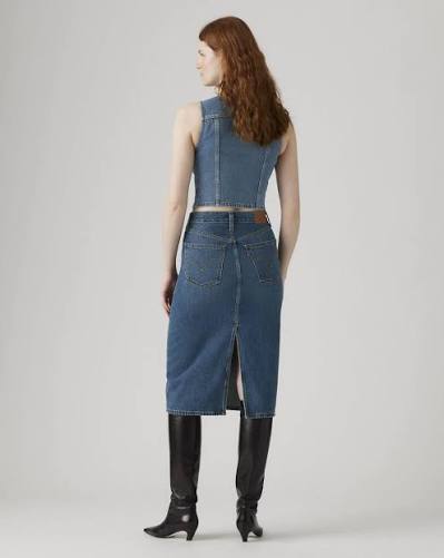 Levi's High Rise Back Slit Skirt