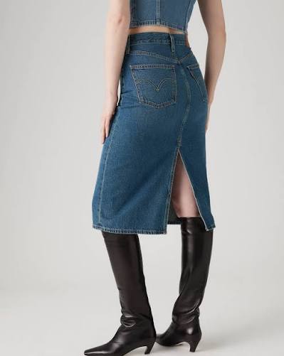 Levi's High Rise Back Slit Skirt